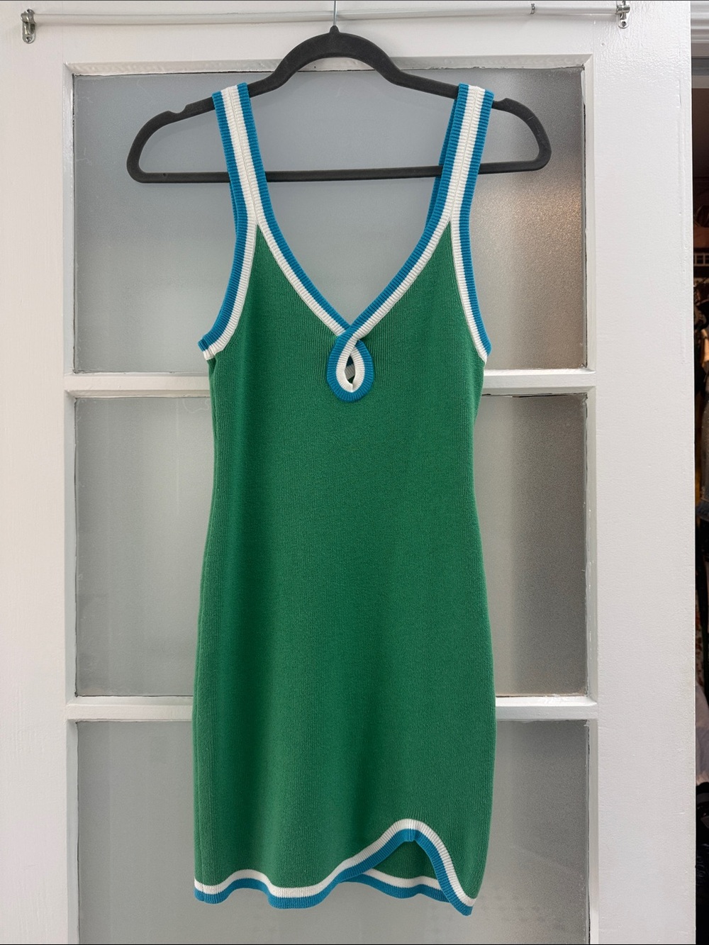 Free People Green Knit Mini Dress NWOT